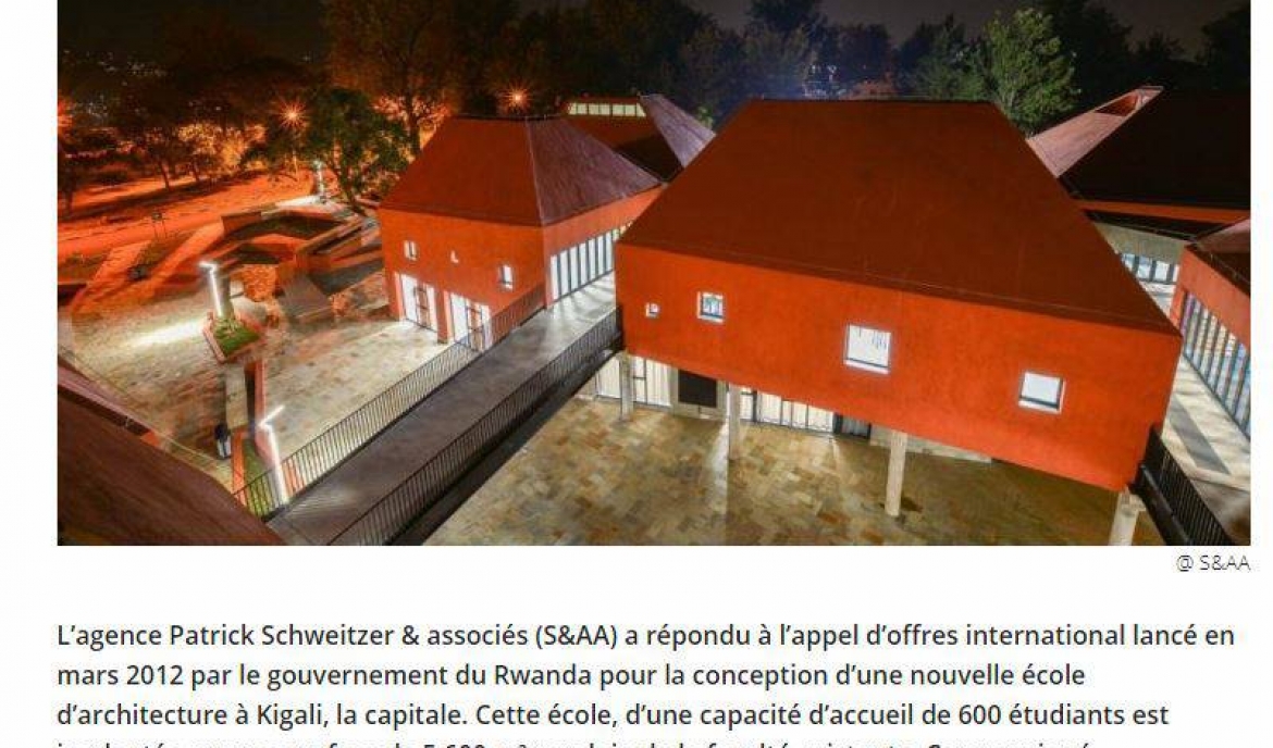 Ecole d’architecture de Kigali sur Chroniques d'Architecture